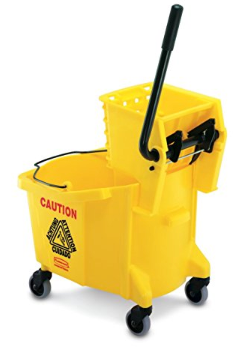 Wave Brake 35 Qt. Yellow Plastic Side-Press 2.0 Mop Bucket with Wringer Combos