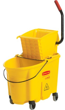 Wave Brake 35 Qt. Yellow Plastic Side-Press 2.0 Mop Bucket with Wringer Combos