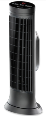 Digital Tower Heater, 750 - 1500 W, 10 1/8' X 8' X 23 1/4', Black