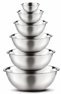 FineDine 6 Piece Stainless Steel Mixing Bowl Set