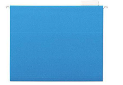 SKILCRAFT Hanging File Folder Letter - 8 1/2 X 11 Sheet Size - 2 Expansion - 1/5 Tab Cut - 11 Pt. Folder Thickness - Paperboard - Blue - 25 / Box