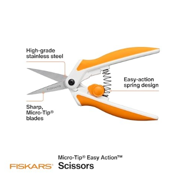 Fiskars Micro-Tip Easy Action Scissors, Pointed Tip