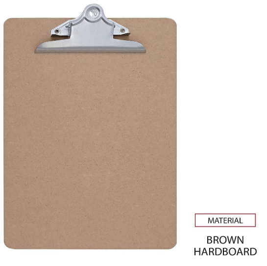 Universal Hardboard Clipboard, 1 Capacity, 8-1/2 X 11, Brown (UNV40304VP)