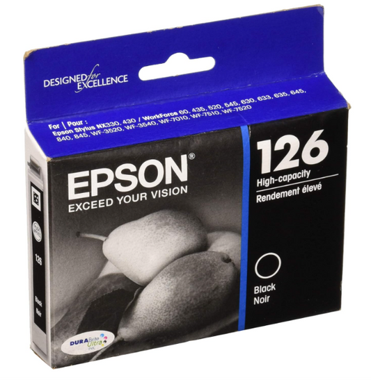 Epson T126 Black High Yield Ink Cartridge (T126120-S)