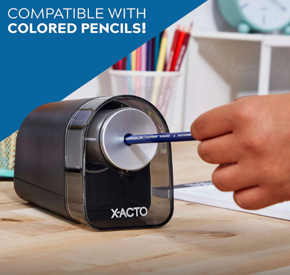 X-ACTO 1818LMR XLR Office Electric Pencil Sharpener, Charcoal Black