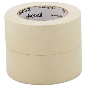 Universal UNV51302CT 3 in. Core 48 Mm X 54.8 in. General Purpose Masking Tape - Beige (24/Carton)