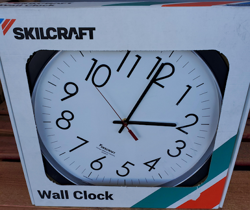 SKILCRAFT Quartz Movement Wall Clock, 14 1/2", Black