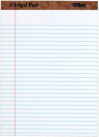 TOPS The Legal Pad Perforated Pads (Wide Legal Rule, 8.5 × 11.75, 50 Sheets)