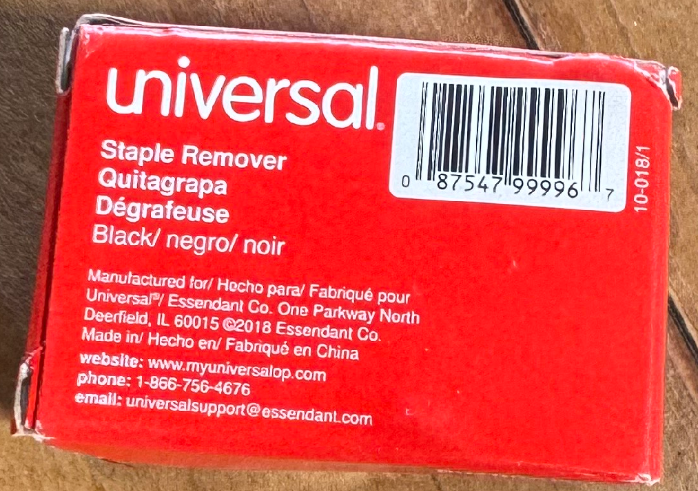 Universal Jaw Style Staple Remover - Black Danaged Box - New