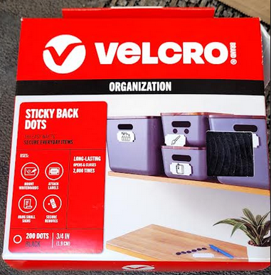 VELCRO® Brand Sticky Back Dots – Black, ¾″ (200‑Pack)