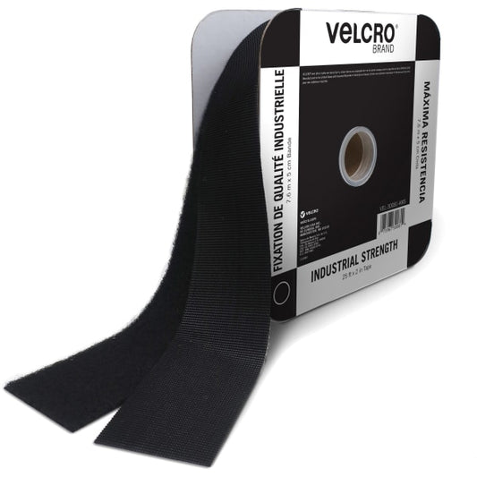 Velcro Industrial Strength Fasteners, 2' X 25 Ft, Black, 1 Roll (VEK30081)
