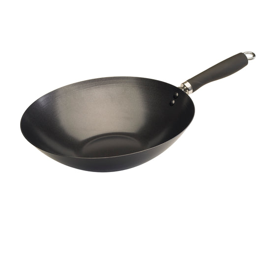 Ecolution Non‑Stick Carbon Steel Wok with Soft‑Touch Riveted Handle