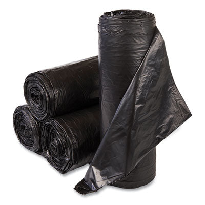 Interplast Group SL2424LTK  Institutional Low Density Black Can Liners, 24x24, 7 - 10 gal, Case of 1000