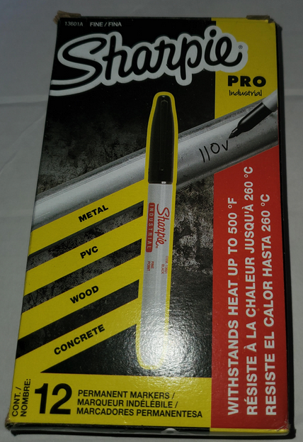 Sharpie Industrial Permanent Markers, Fine Point, Black, Pack of 12